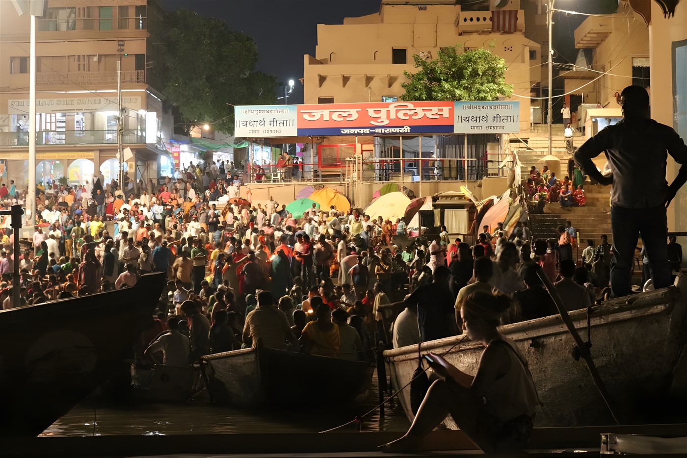Crowds on the River Ganges
