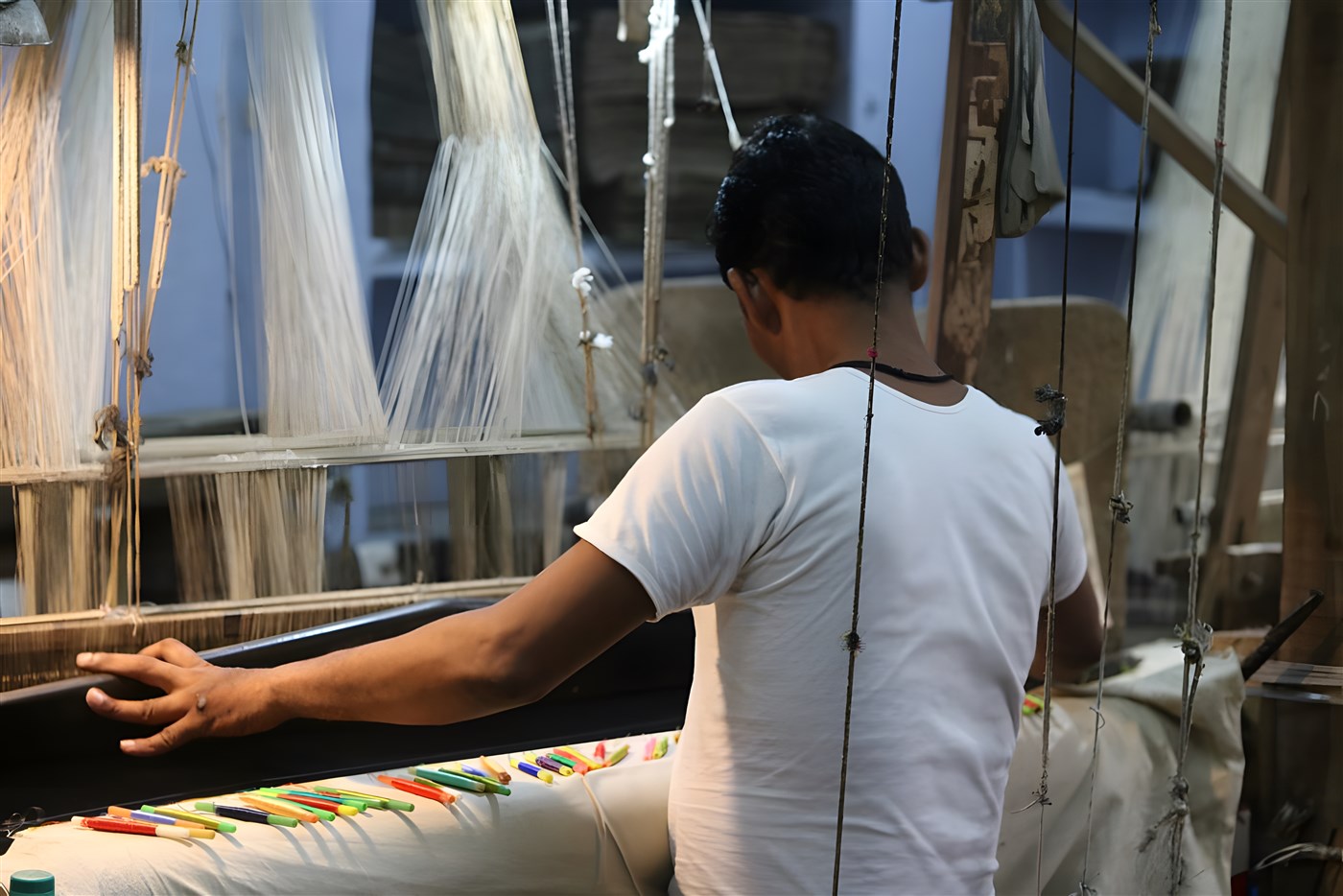 Silk weaving