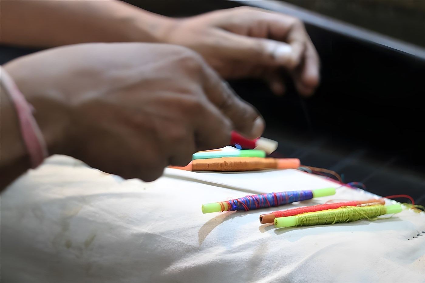 Silk weaving