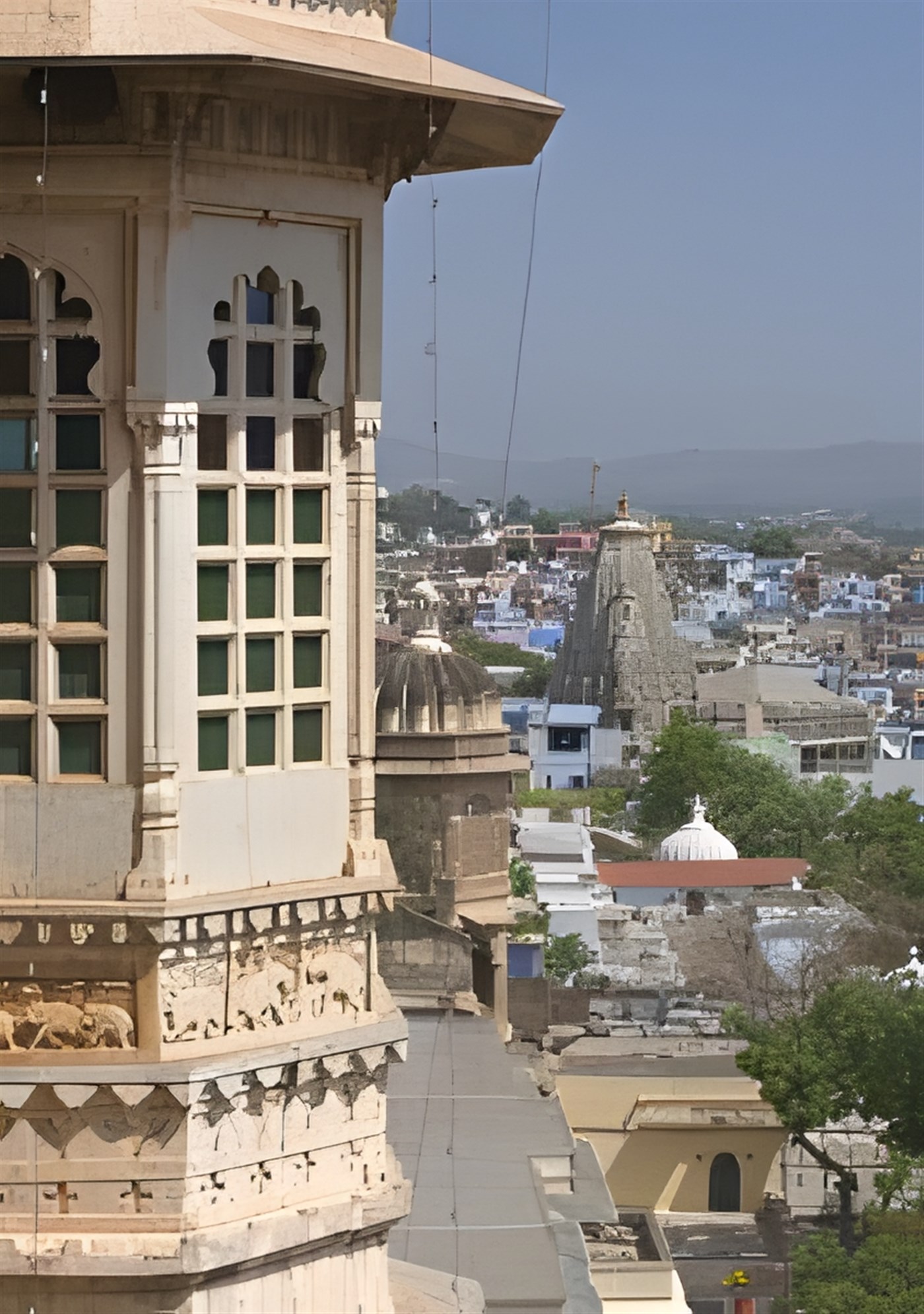 View from the CITY PALACE of UDAIPUR with the JAGDISH TEMPLE dedicated to Vishnu 