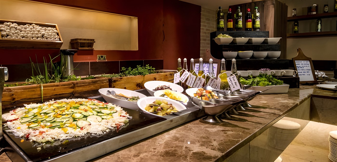 A buffet restaurant whilst on Safari