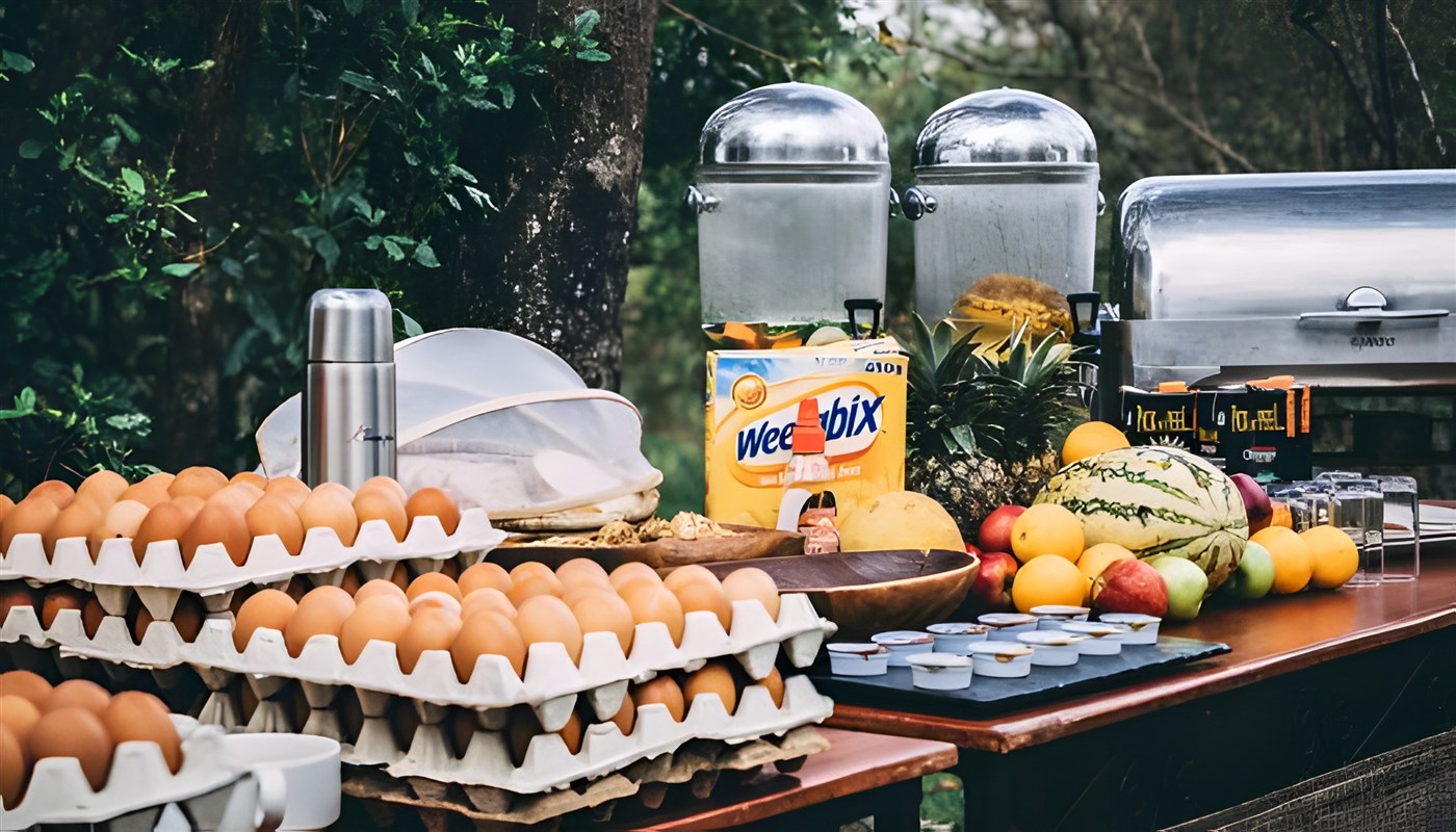 a bush breakfast whilst on safari in Kenya