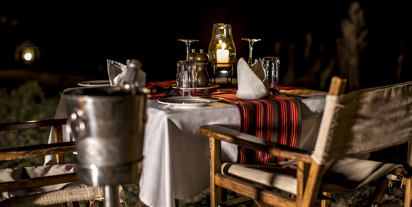 A candle-lit dinner for two