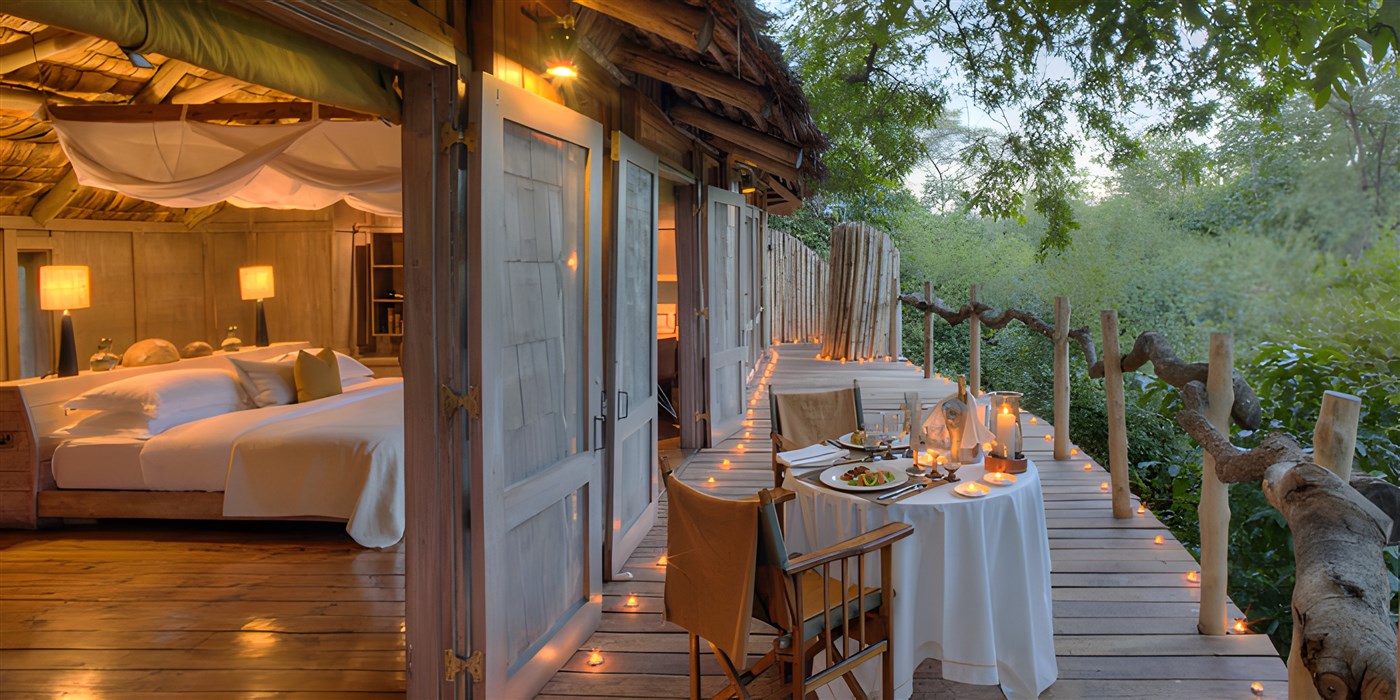 Luxury suite at &Beyond Lake Manyara Tree Lodge in Tanzania