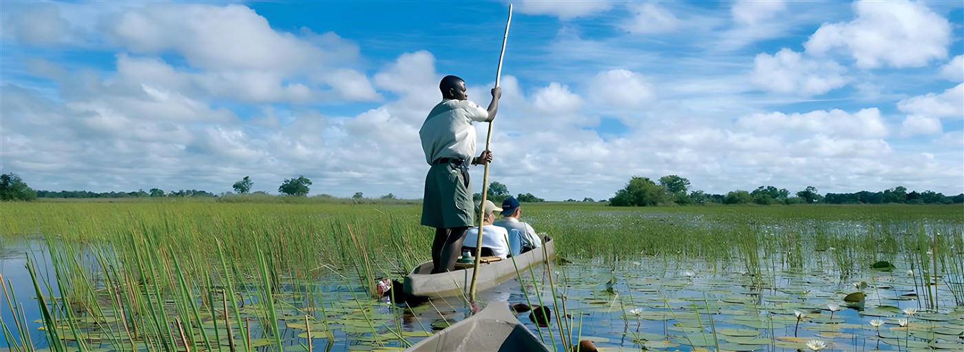 Mokoro on the Okavango Delta, Botswana