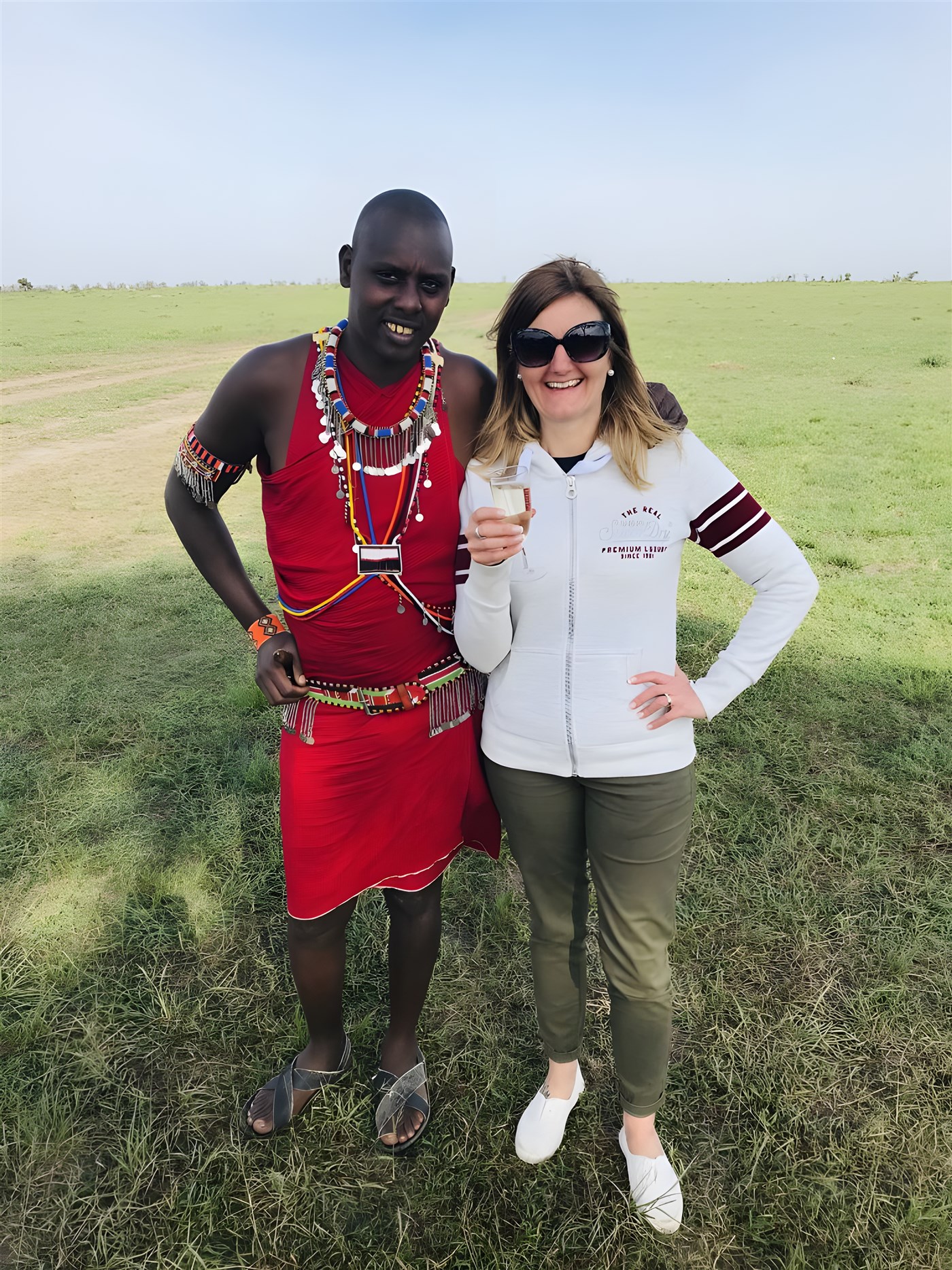Masai warrior with guest