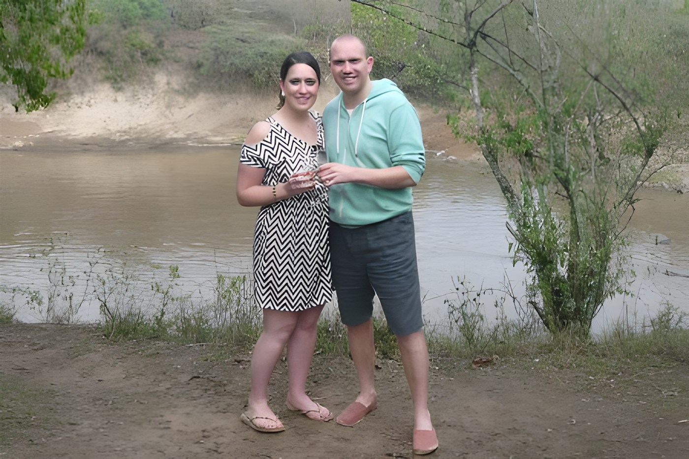 Honeymoon couple beside the river in Kenya