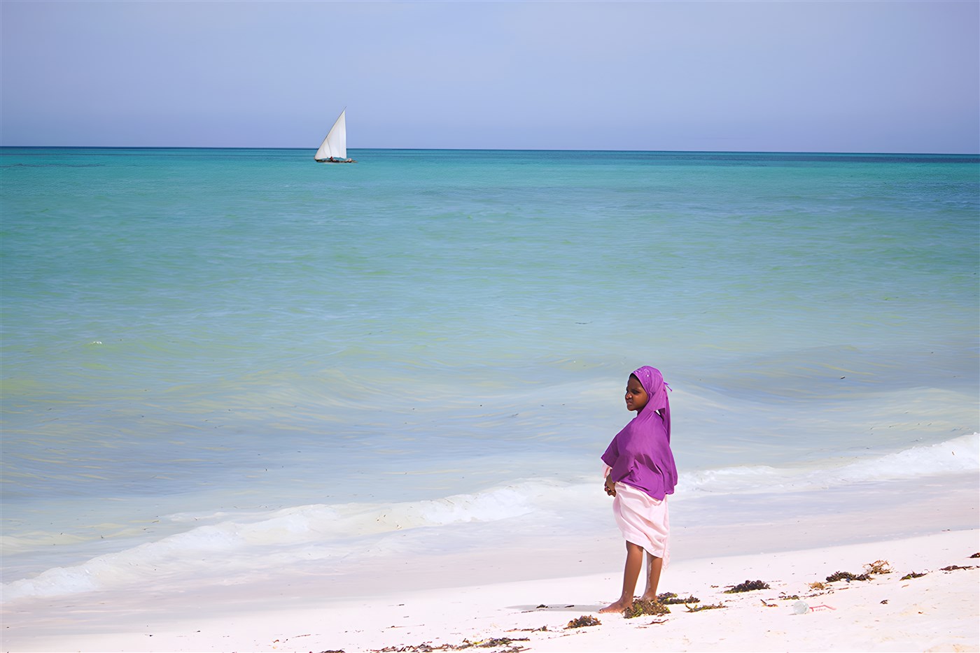Girl on Beach in Zanzibar