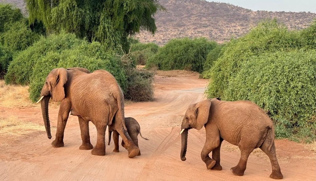 Family of Elephants photographed on a family safari in Kenya in August of 2026
