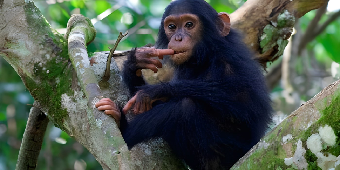 Cheeky chimpanzee in Uganda