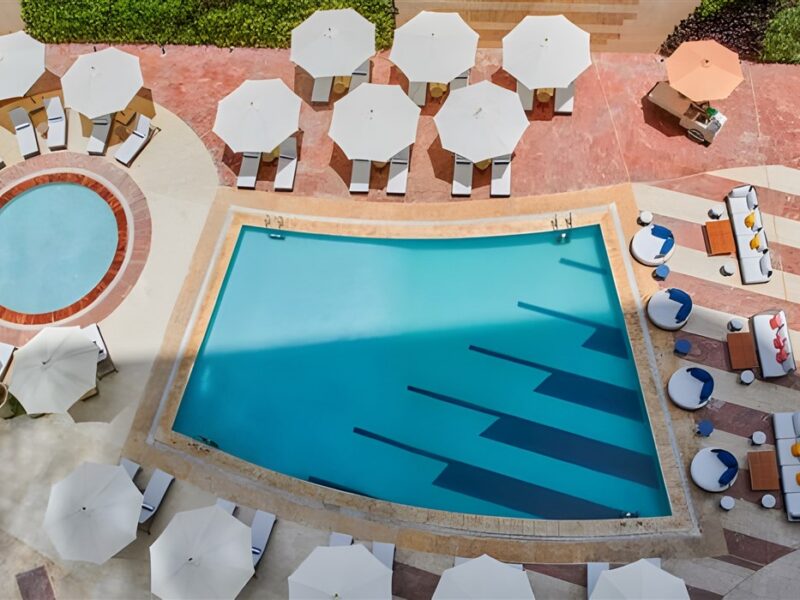 Swimming pool aerial view