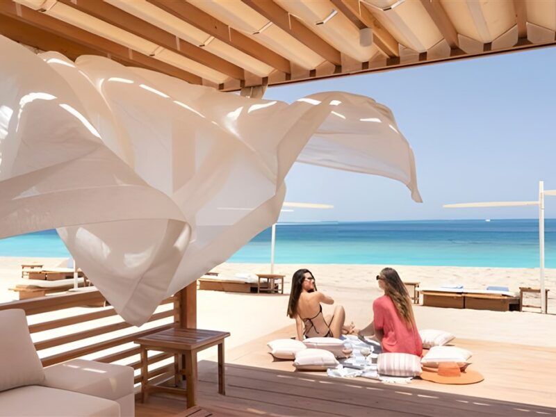 Pristine white-sand beach