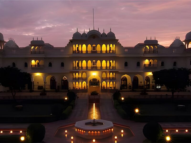 Facade at night