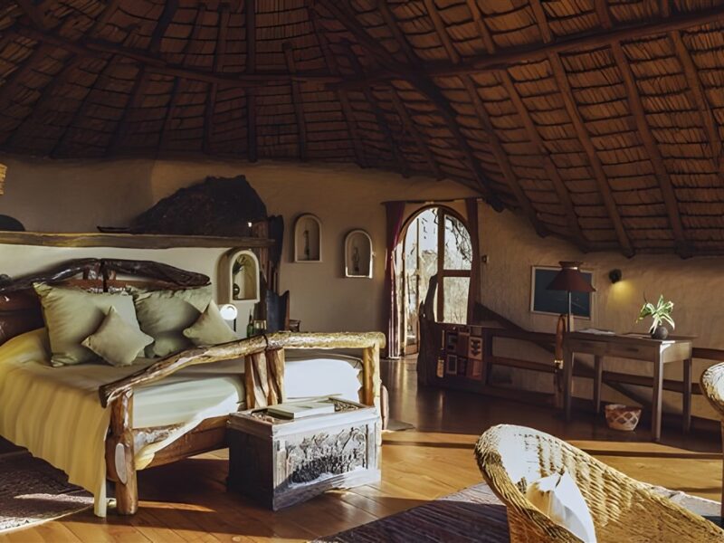 Interior view of double lodge
