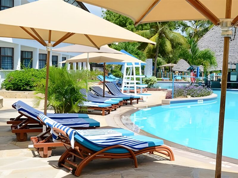 Loungers by the poolside