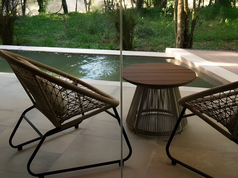 Private terrace overlooking river