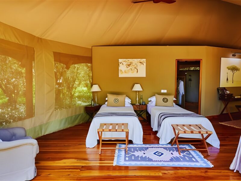 Interior of tent