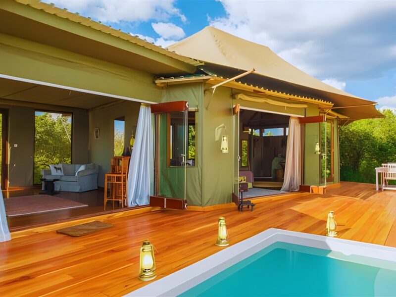 Tent with private pool