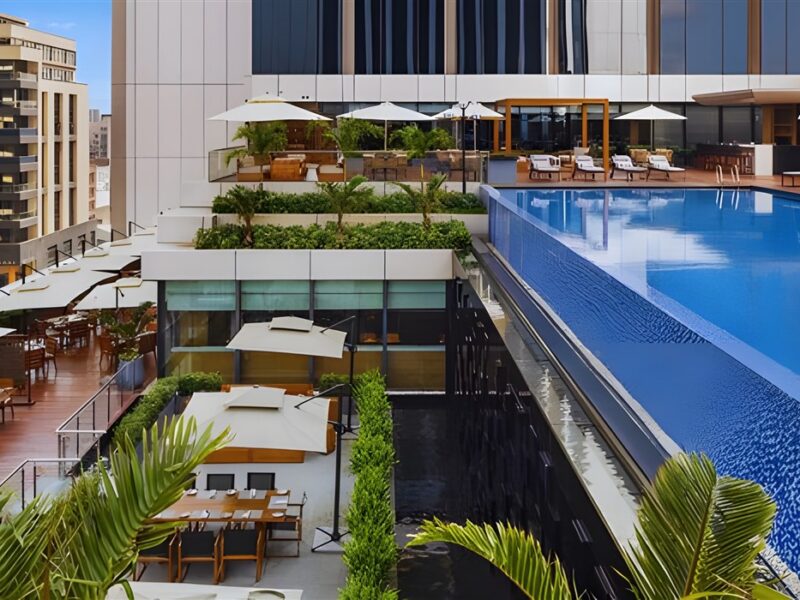 Outside area of pool bar