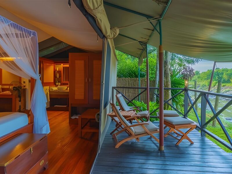 Tent with deck