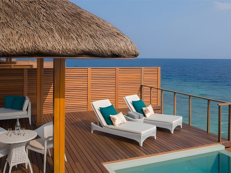 Water villa deck and pool