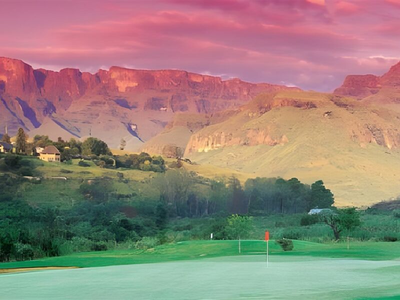 Golf at sunset