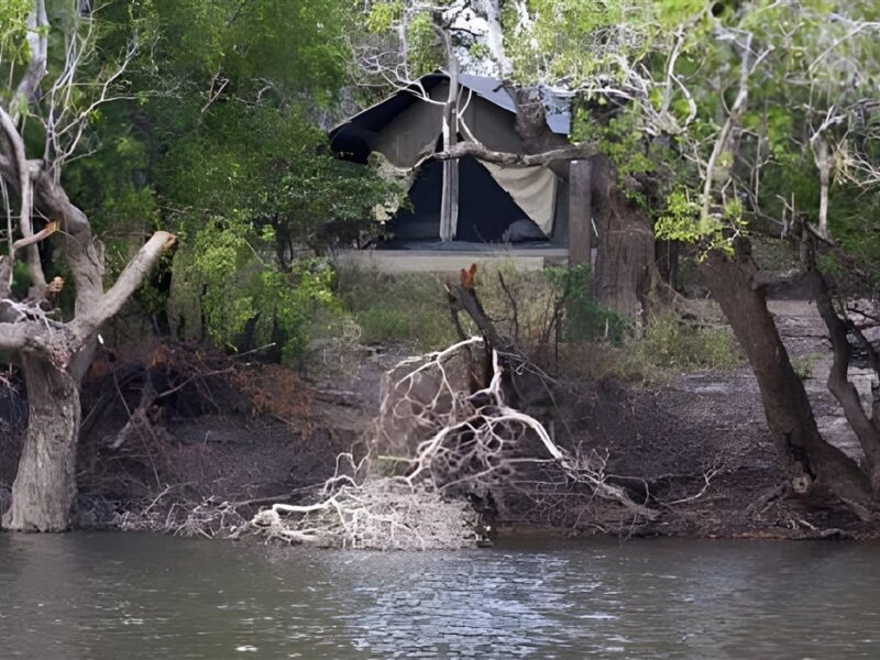 Tent beside the water
