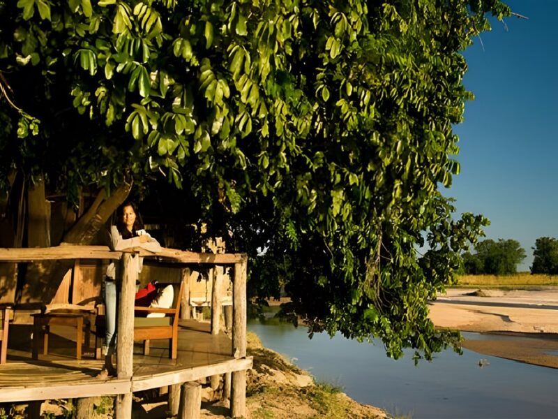 View over river
