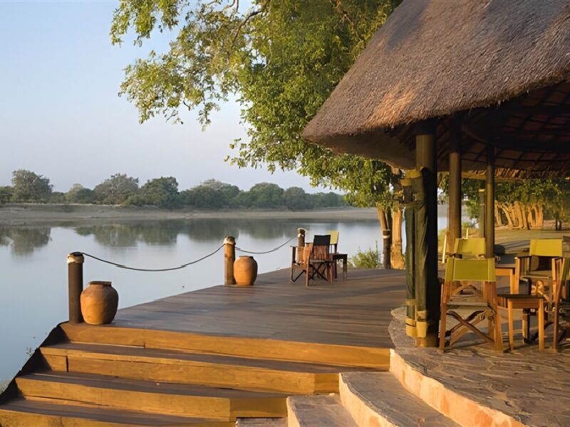 Deck overlooking river