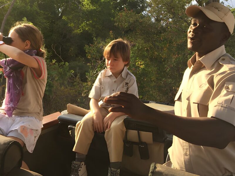 Children with guide