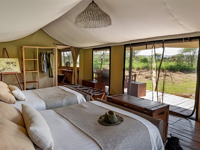 Interior view of tent