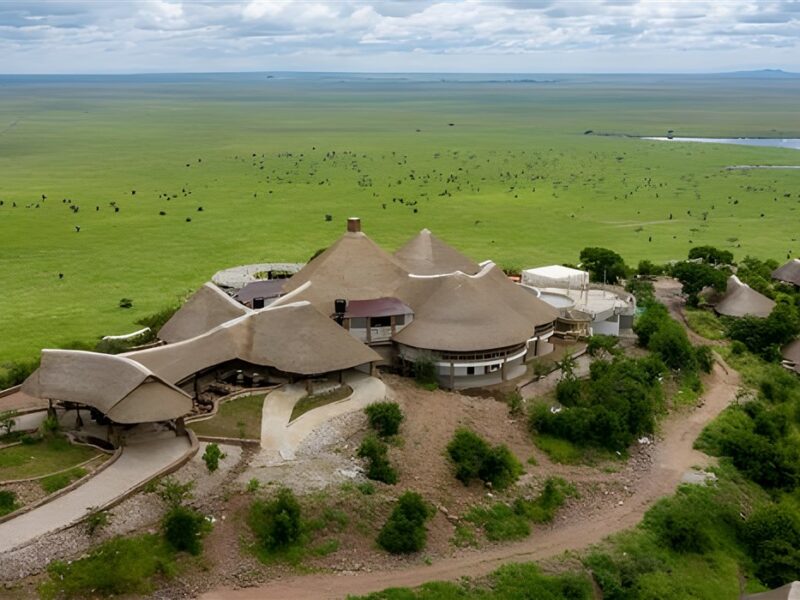 Aerial view of the lodge