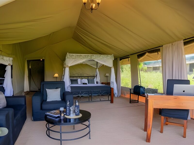 Interior of tent