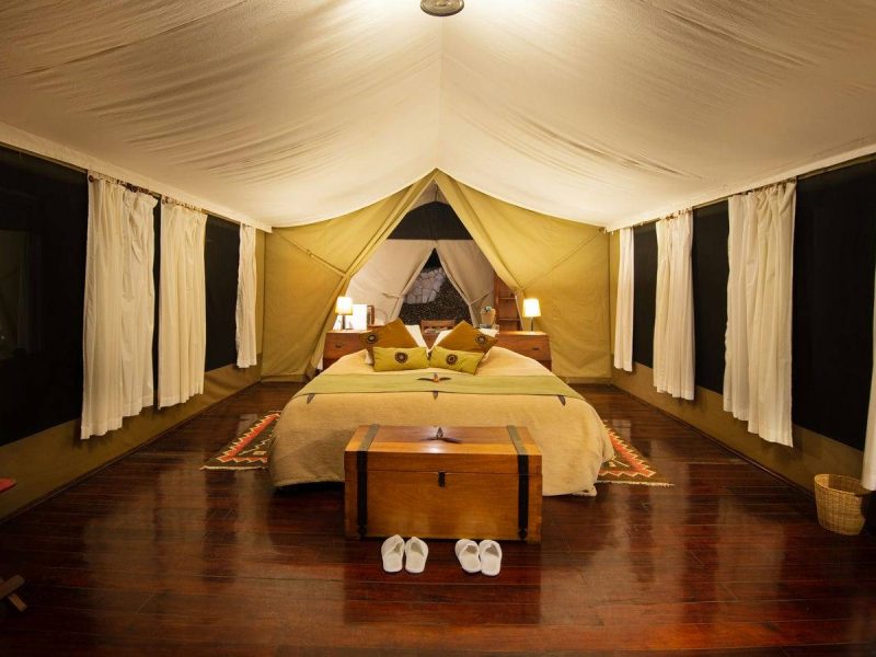 Double tent at Karen Blixen Camp in the Masai Mara, Kenya