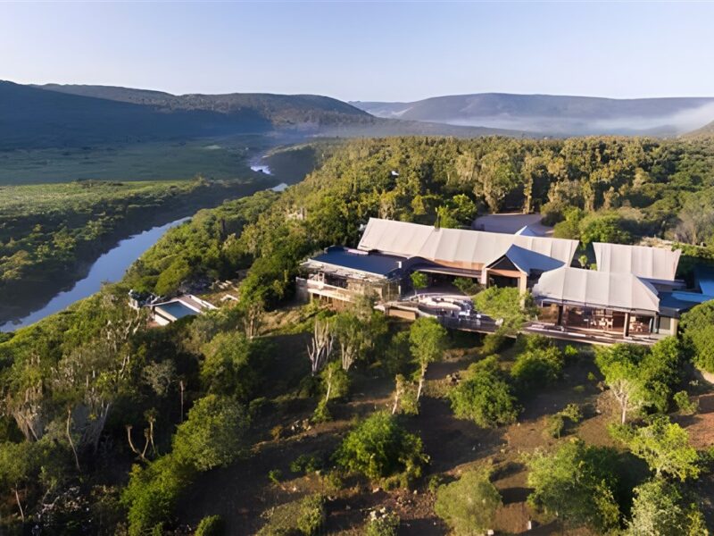Aerial view of lodge